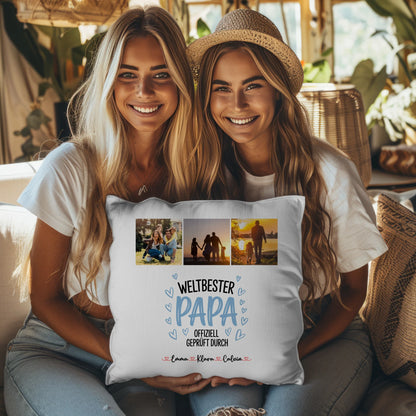 Kissen Papa Ist Der Beste Fotocollage für Papa Weltbester Papa Offiziell Geprüft Durch