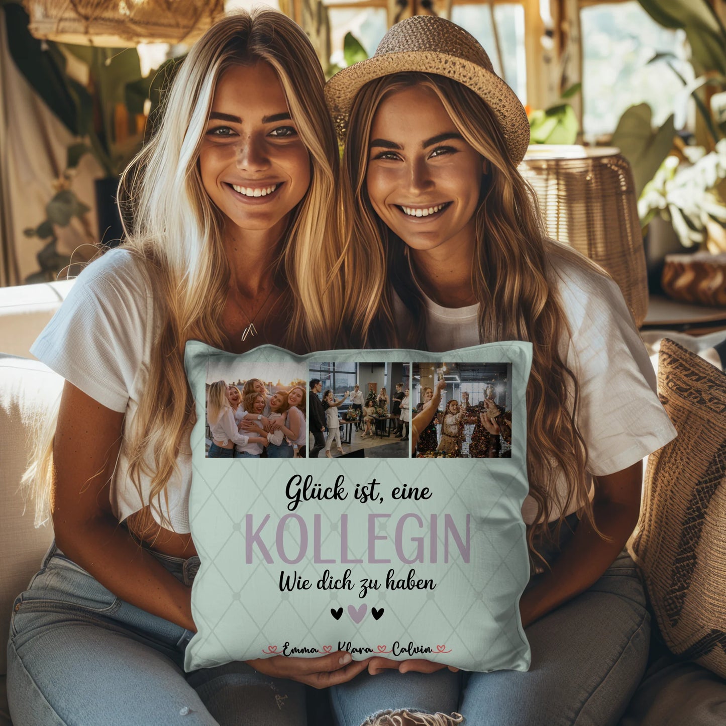 Kissen Mit Namen Fotocollage für Kollegin Glück Ist eine Kollegin Wie Dich Zu Haben Geschenk 8