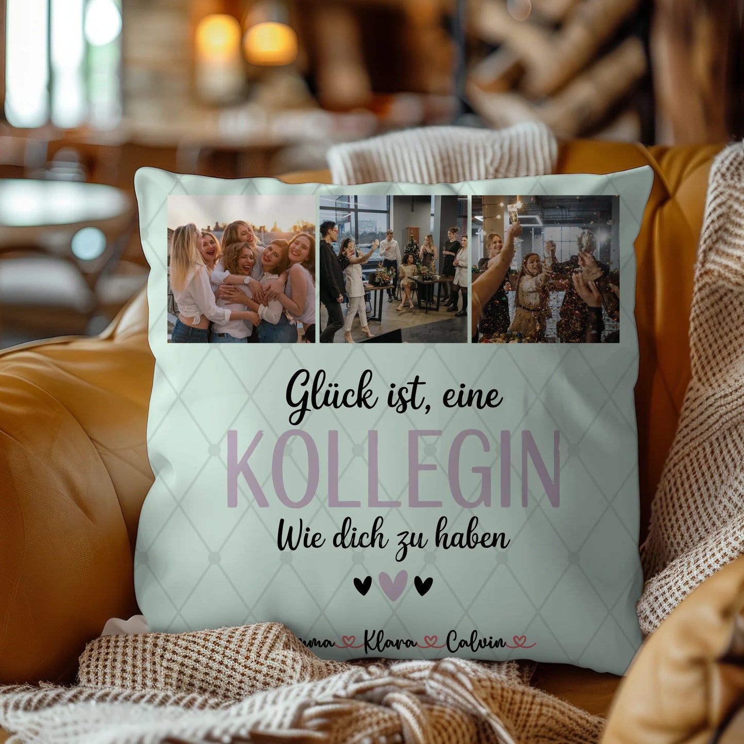 Kissen Mit Namen Fotocollage für Kollegin Glück Ist eine Kollegin Wie Dich Zu Haben Geschenk 9
