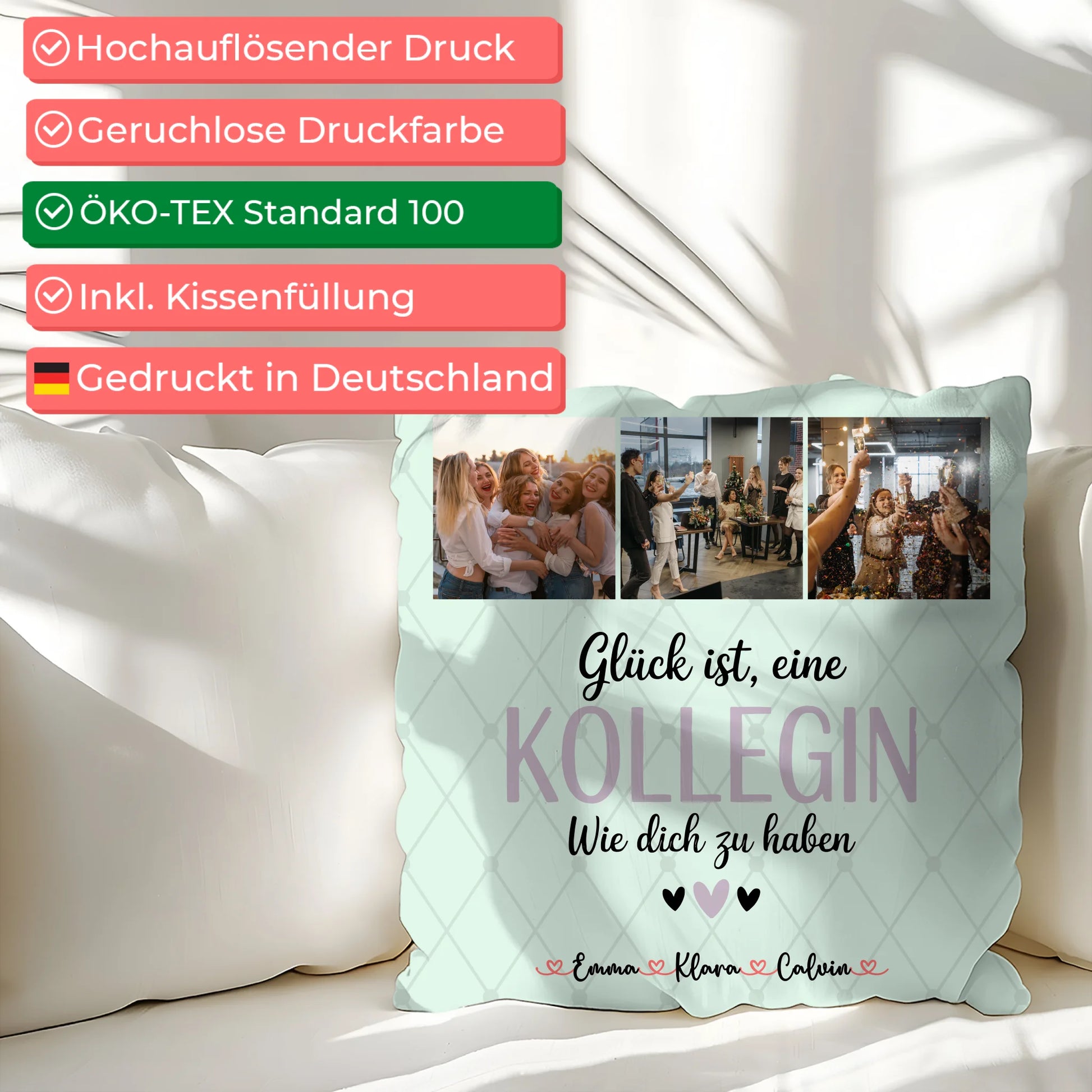 Kissen Mit Namen Fotocollage für Kollegin Glück Ist eine Kollegin Wie Dich Zu Haben Geschenk 2