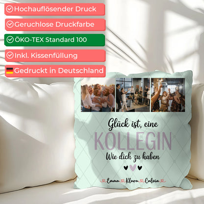 Kissen Mit Namen Fotocollage für Kollegin Glück Ist eine Kollegin Wie Dich Zu Haben Geschenk 2