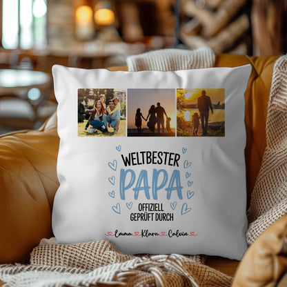 Kissen Papa Ist Der Beste Fotocollage für Papa Weltbester Papa Offiziell Geprüft Durch