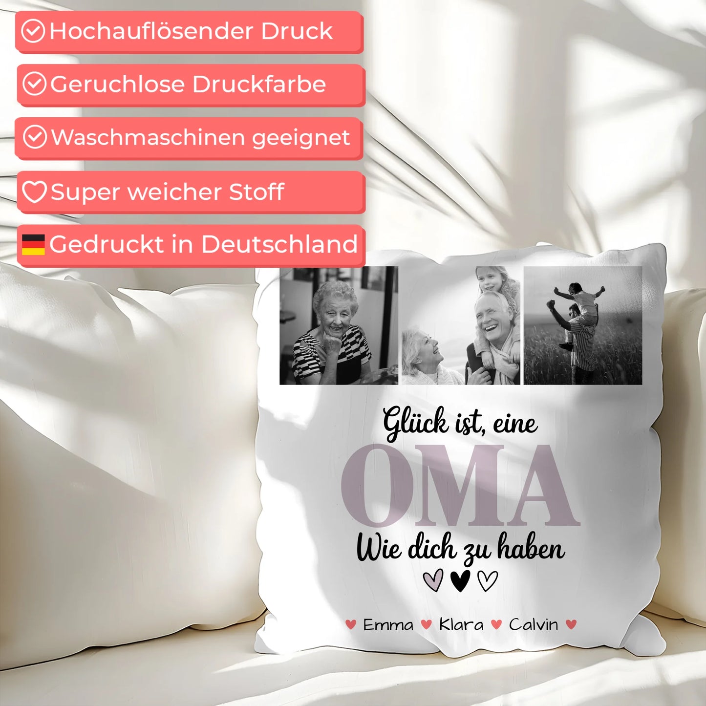 Personalisierte Fotokissen Für Oma mit Fotocollage Oma Glück Ist eine Oma Wie Dich Zu Haben Geschenk 7