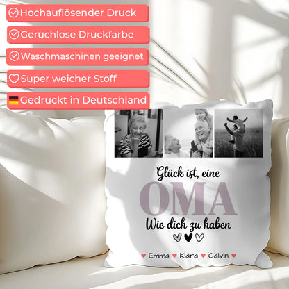 Personalisierte Fotokissen Für Oma mit Fotocollage Oma Glück Ist eine Oma Wie Dich Zu Haben Geschenk 7