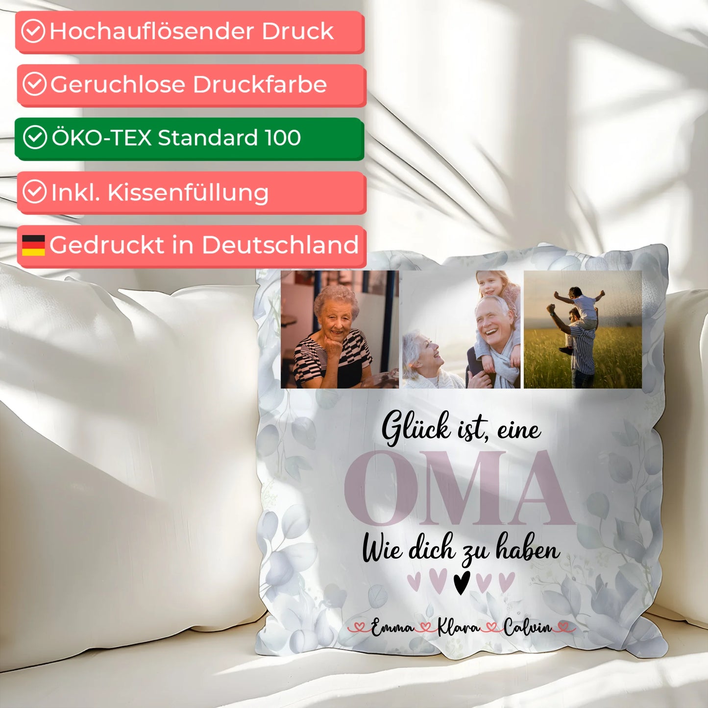Personalisierte Fotokissen Für Oma Fotocollage Für Oma Glück Ist Eine Oma Wie Dich Zu Haben 2