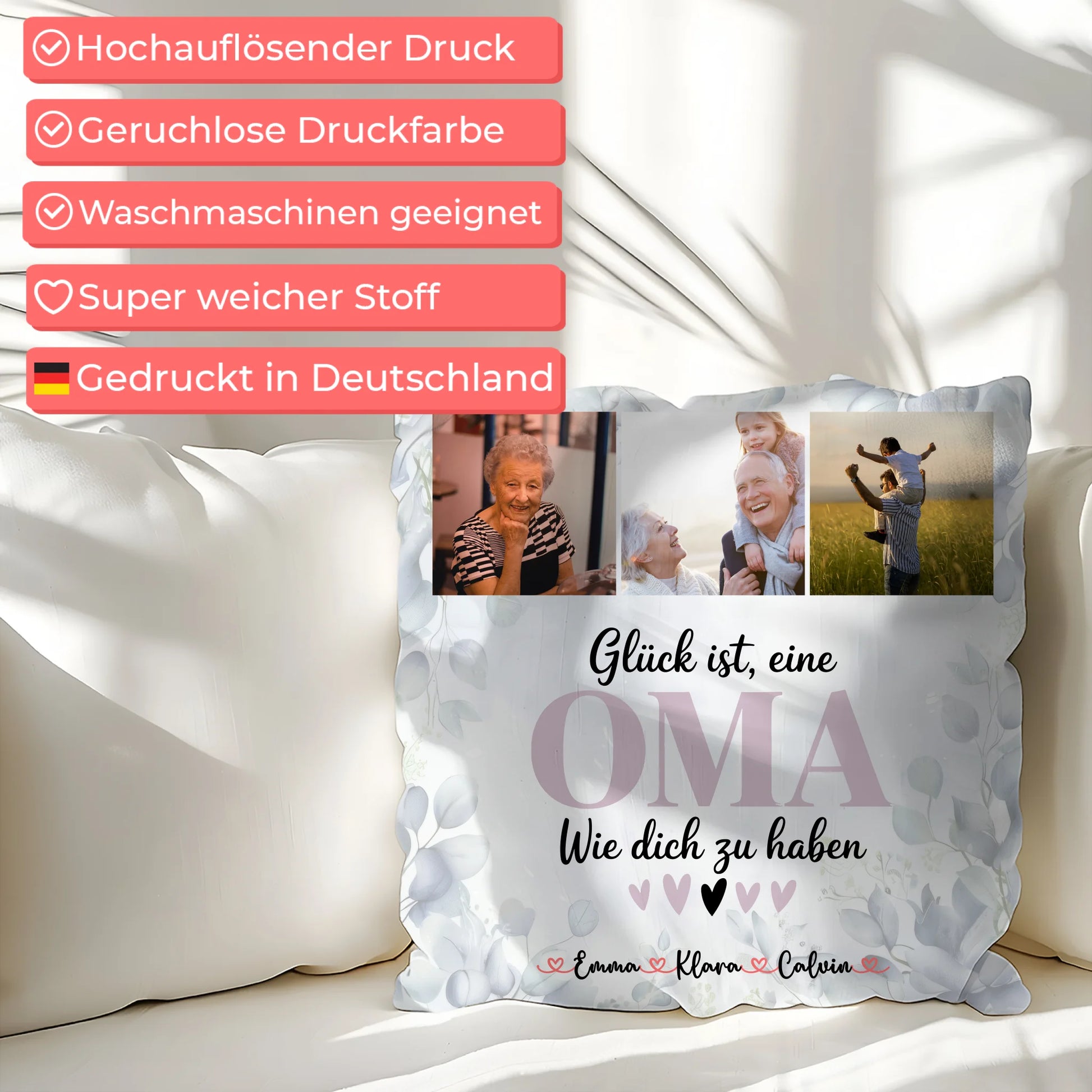 Personalisierte Fotokissen Für Oma Fotocollage Für Oma Glück Ist Eine Oma Wie Dich Zu Haben 7