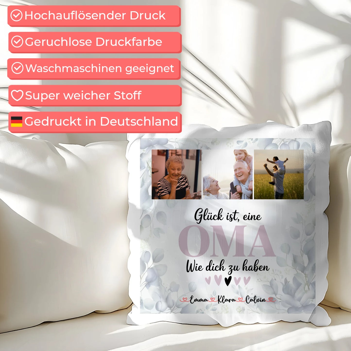 Personalisierte Fotokissen Für Oma Fotocollage Für Oma Glück Ist Eine Oma Wie Dich Zu Haben