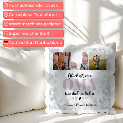 Personalisierte Fotokissen Für Oma Fotocollage Für Oma Glück Ist Eine Oma Wie Dich Zu Haben