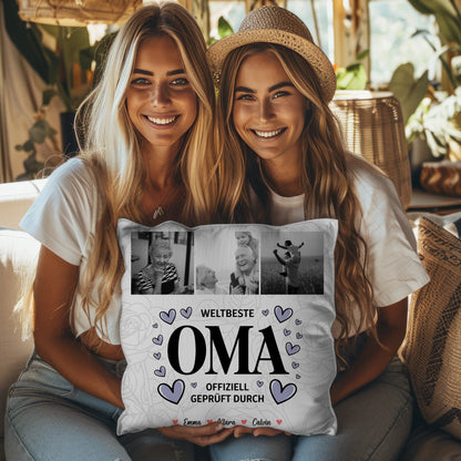 Fotokissen Für Oma Oma Fotocollage Weltbeste Oma Offiziell Geprüft Durch 3