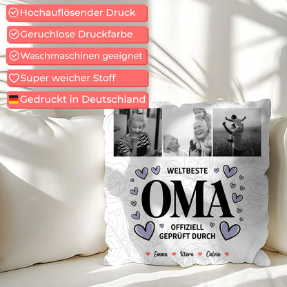 Fotokissen Für Oma Oma Fotocollage Weltbeste Oma Offiziell Geprüft Durch 7