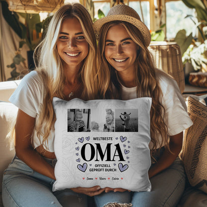 Fotokissen Für Oma Oma Fotocollage Weltbeste Oma Offiziell Geprüft Durch