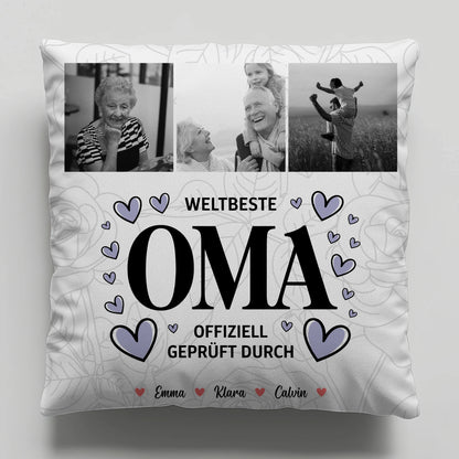 Fotokissen Für Oma Oma Fotocollage Weltbeste Oma Offiziell Geprüft Durch 1