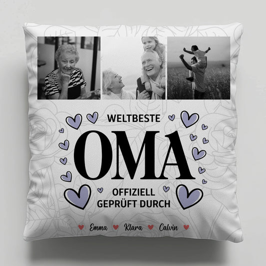 Fotokissen Für Oma Oma Fotocollage Weltbeste Oma Offiziell Geprüft Durch 1