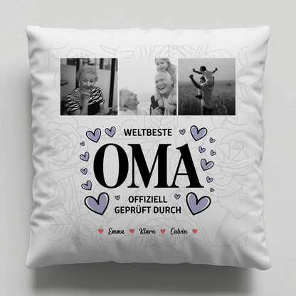 Fotokissen Für Oma Oma Fotocollage Weltbeste Oma Offiziell Geprüft Durch