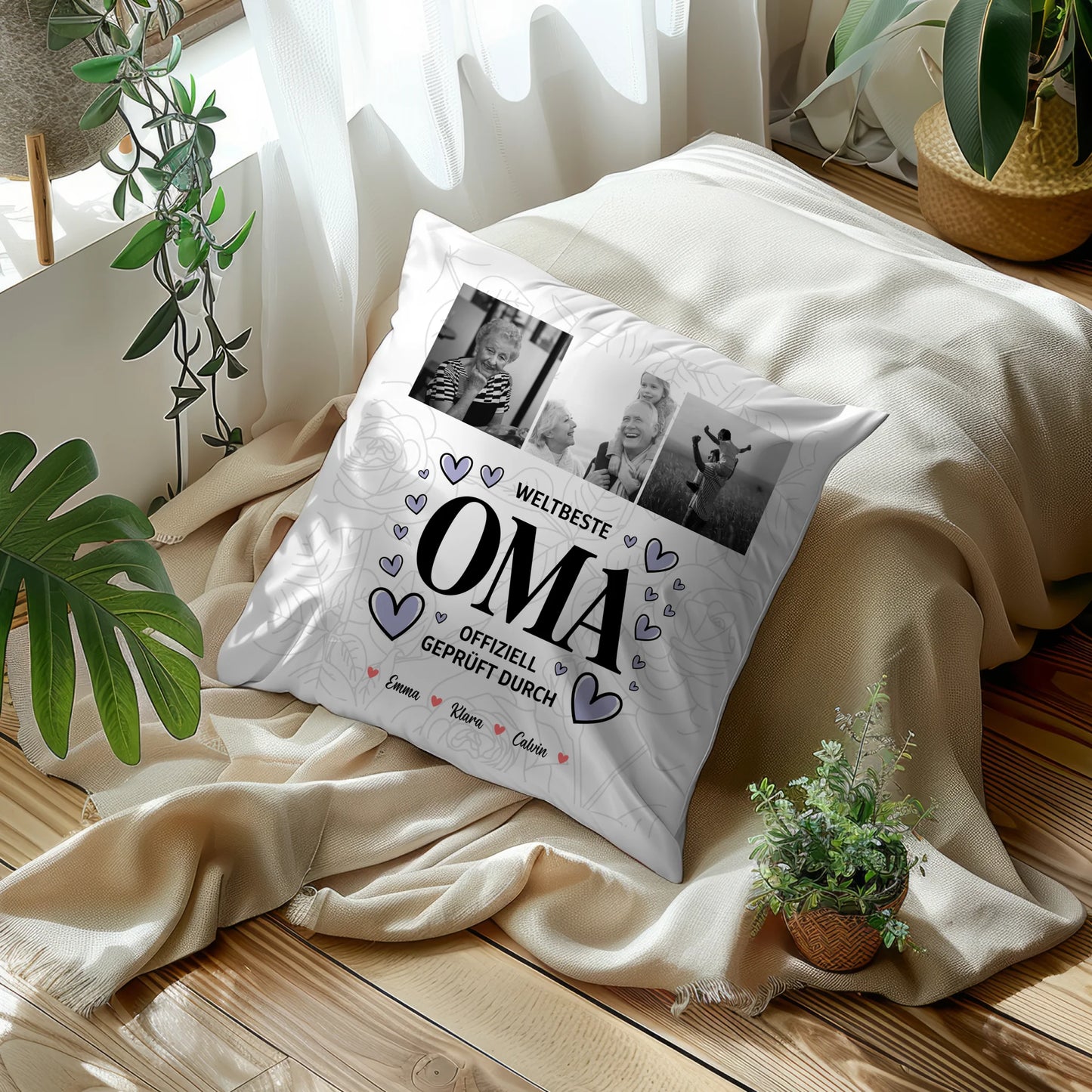 Fotokissen Für Oma Oma Fotocollage Weltbeste Oma Offiziell Geprüft Durch