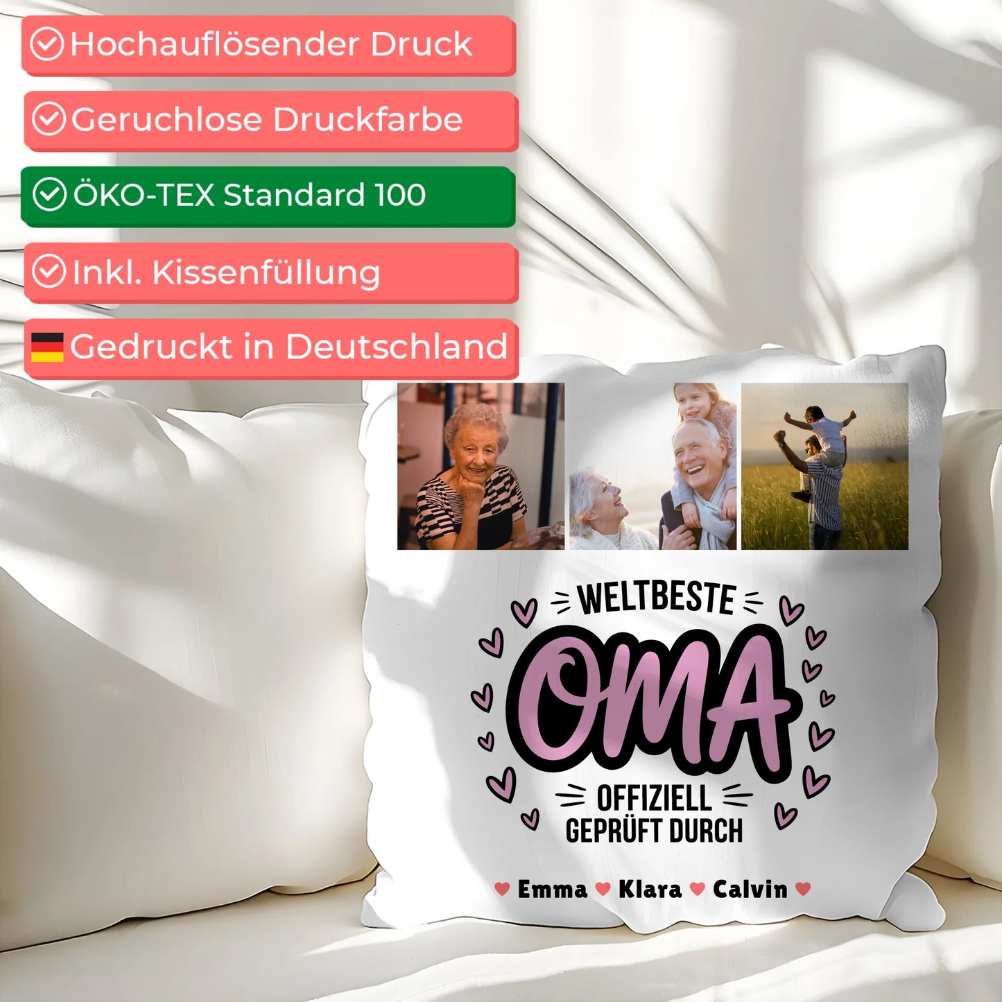 Fotokissen Für Oma Geschenk Fotocollage Oma Weltbeste Oma Offiziell Geprüft Durch Oma 2
