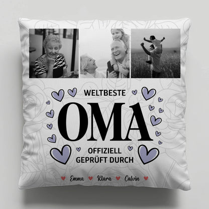 Fotokissen Für Oma Oma Fotocollage Weltbeste Oma Offiziell Geprüft Durch 6