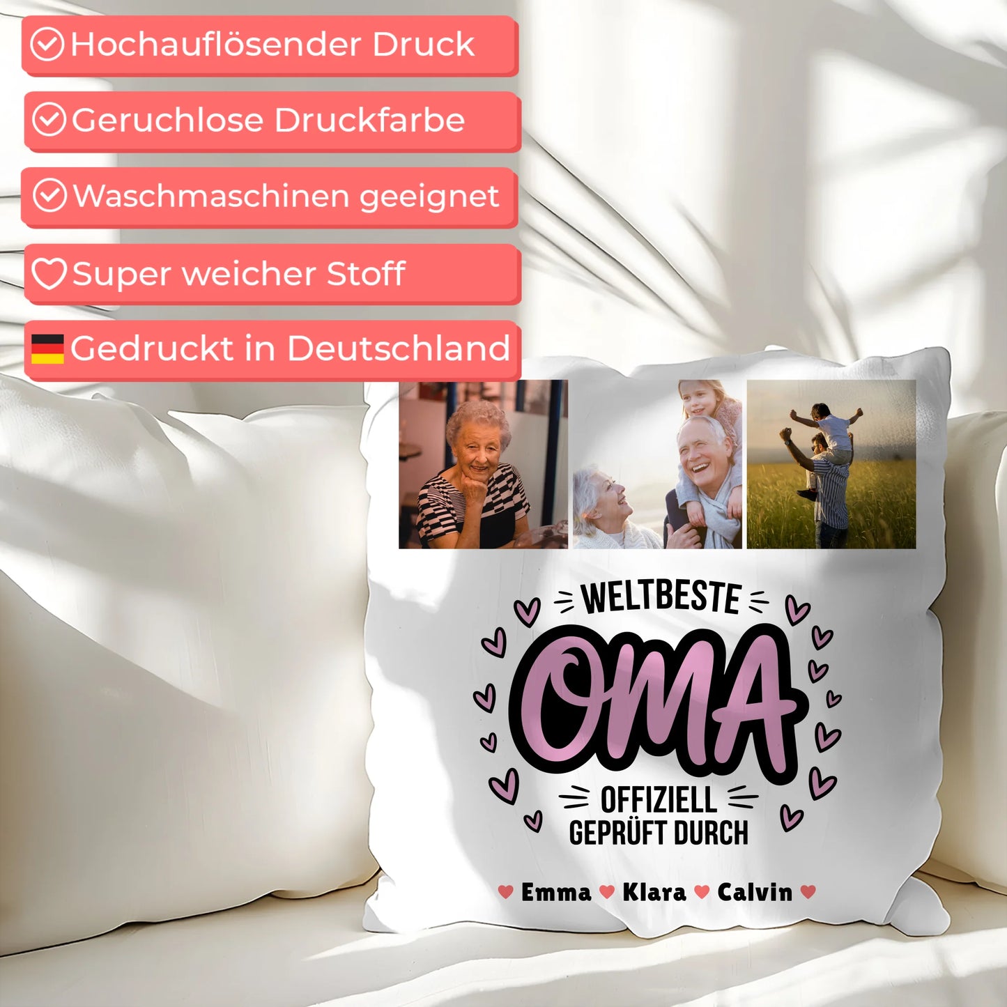 Fotokissen Für Oma Geschenk Fotocollage Oma Weltbeste Oma Offiziell Geprüft Durch Oma 7