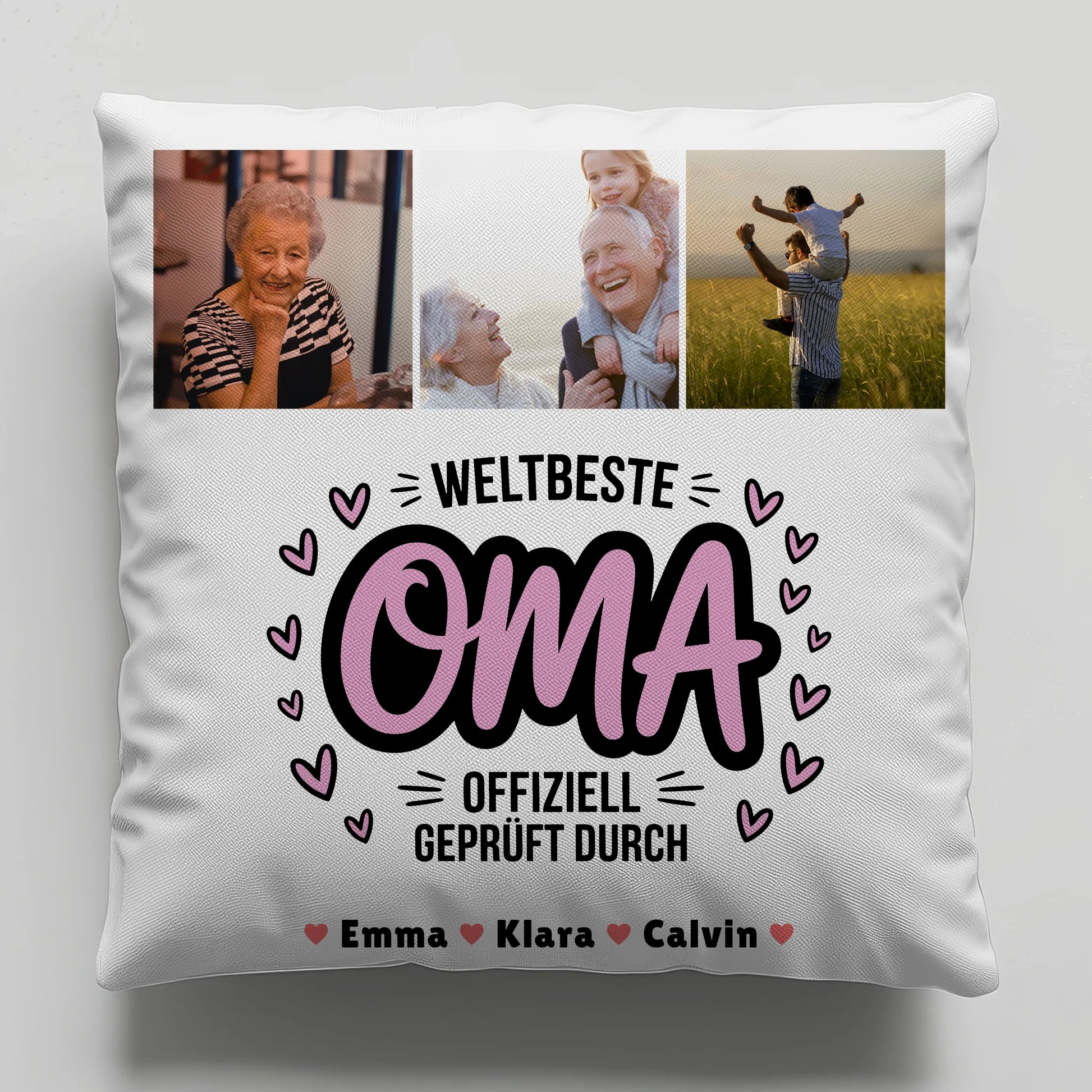 Fotokissen Für Oma Geschenk Fotocollage Oma Weltbeste Oma Offiziell Geprüft Durch Oma 1