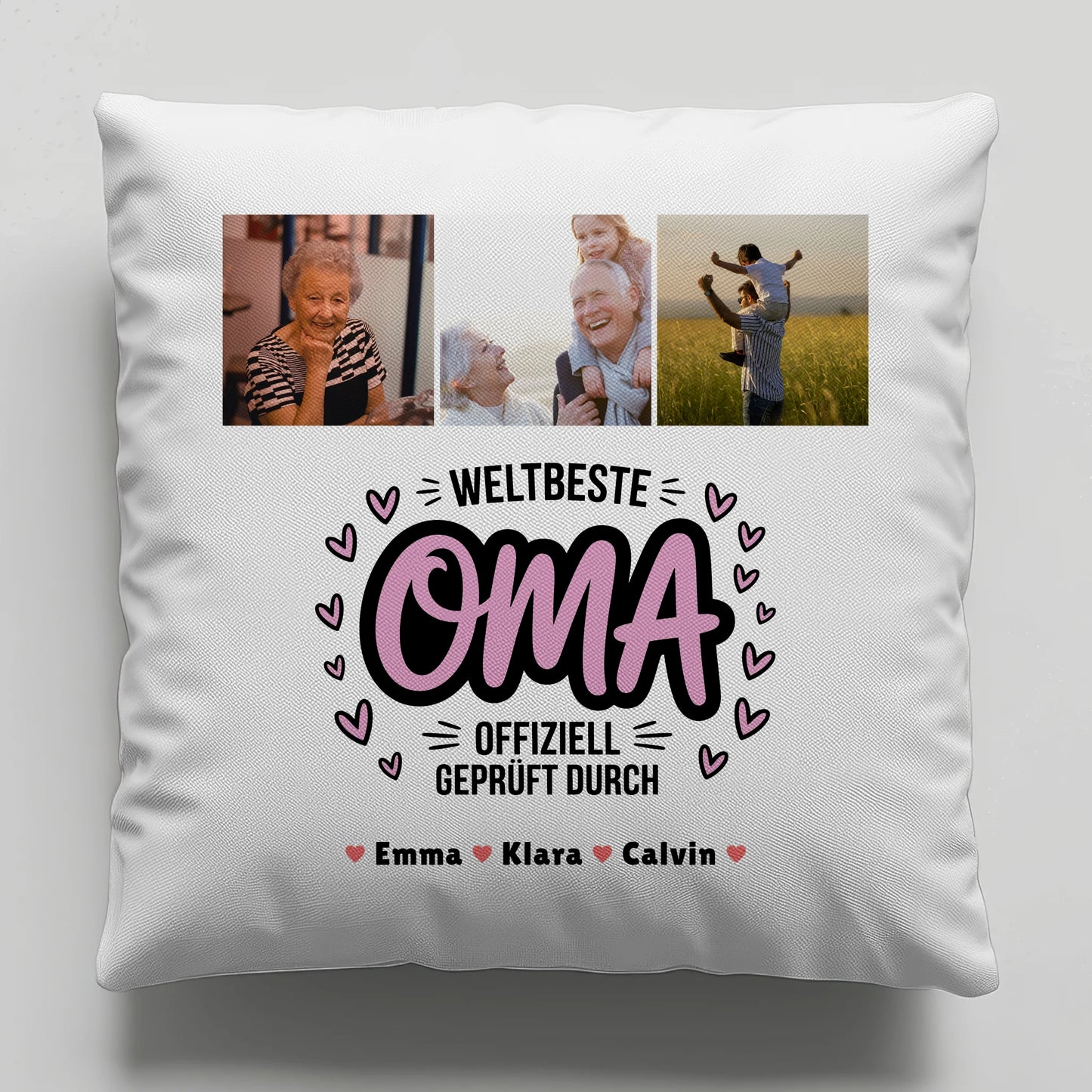 Fotokissen Für Oma Geschenk Fotocollage Oma Weltbeste Oma Offiziell Geprüft Durch Oma
