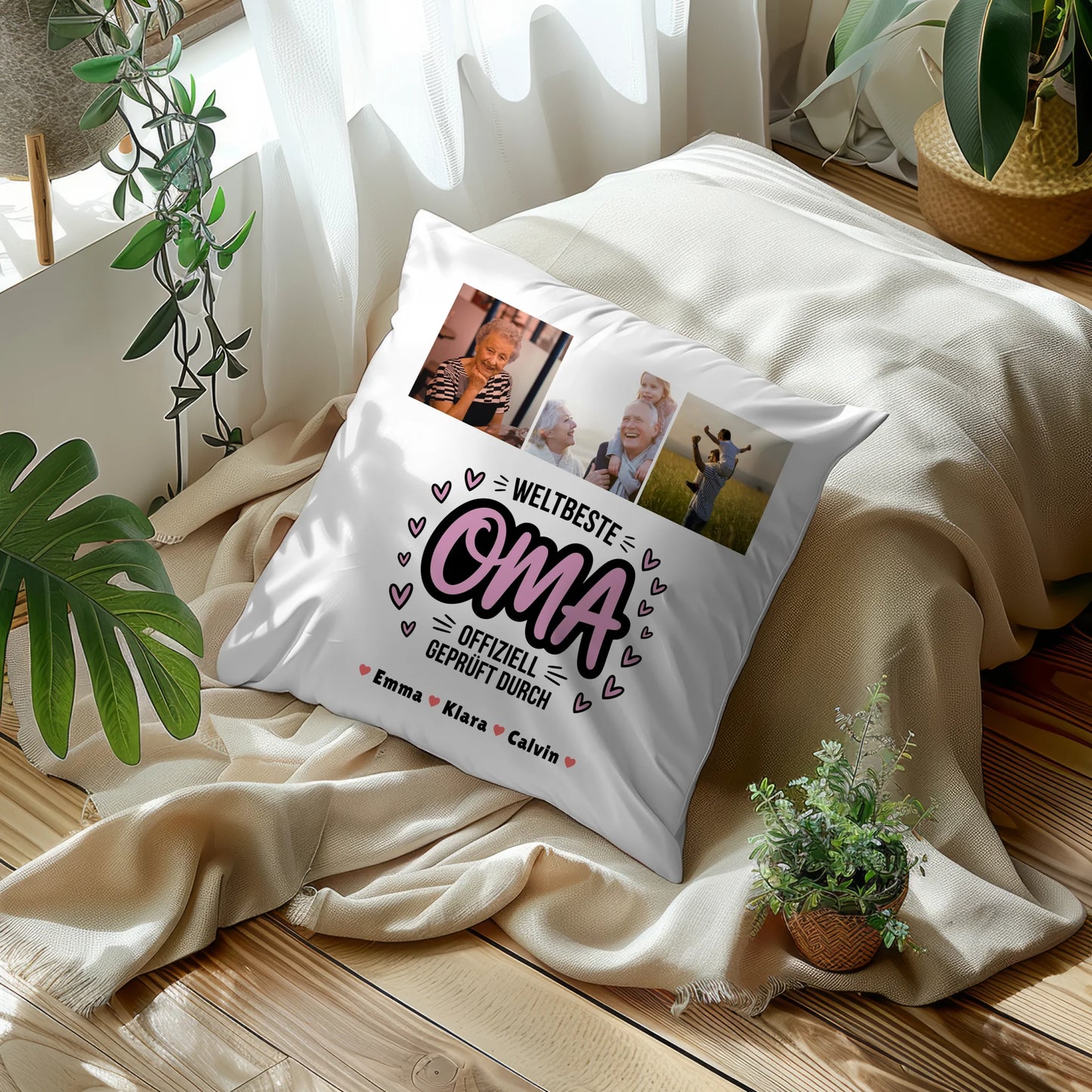 Fotokissen Für Oma Geschenk Fotocollage Oma Weltbeste Oma Offiziell Geprüft Durch Oma