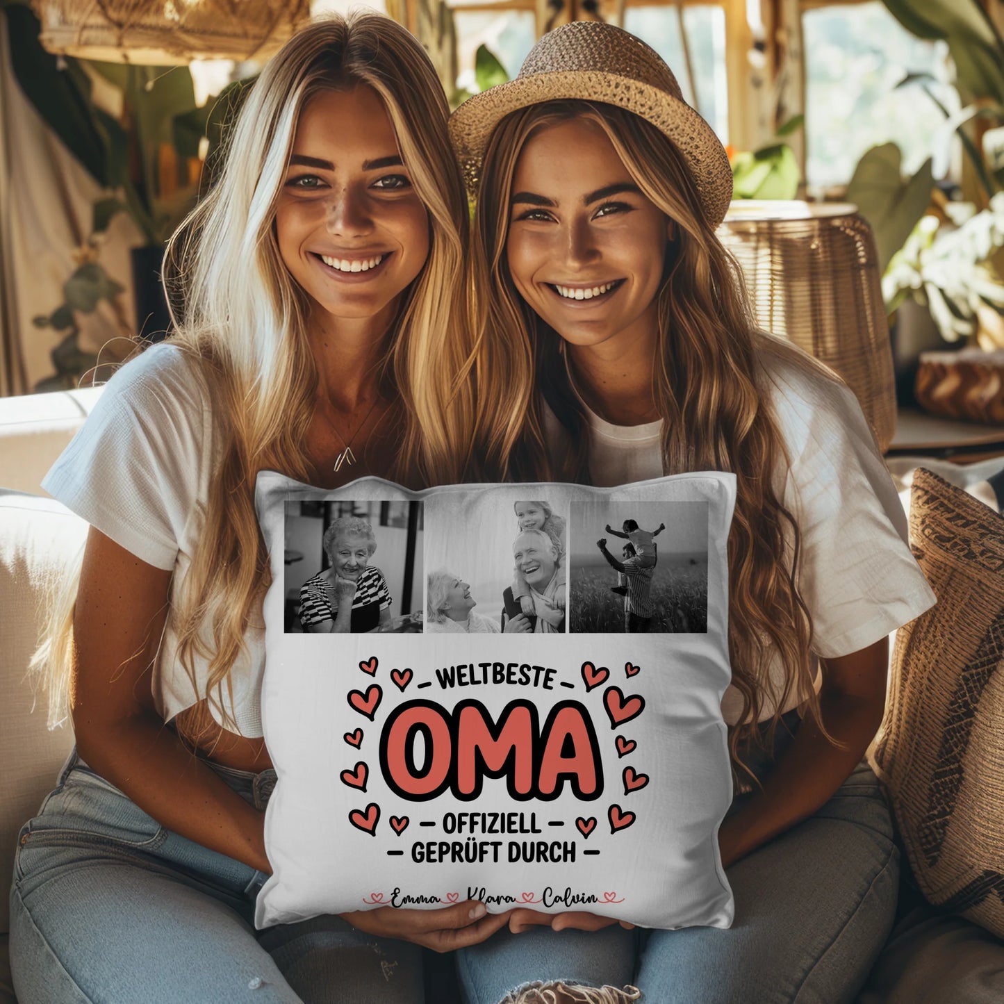 Fotokissen Für Oma mit Fotocollage Oma Weltbeste Oma Offiziell Geprüft Durch 8