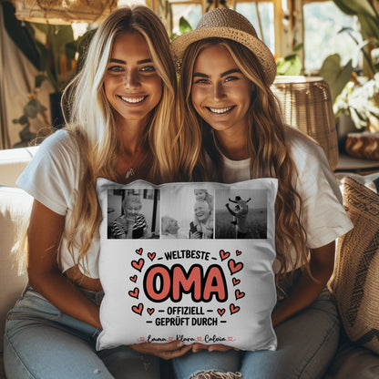 Fotokissen Für Oma mit Fotocollage Oma Weltbeste Oma Offiziell Geprüft Durch 8