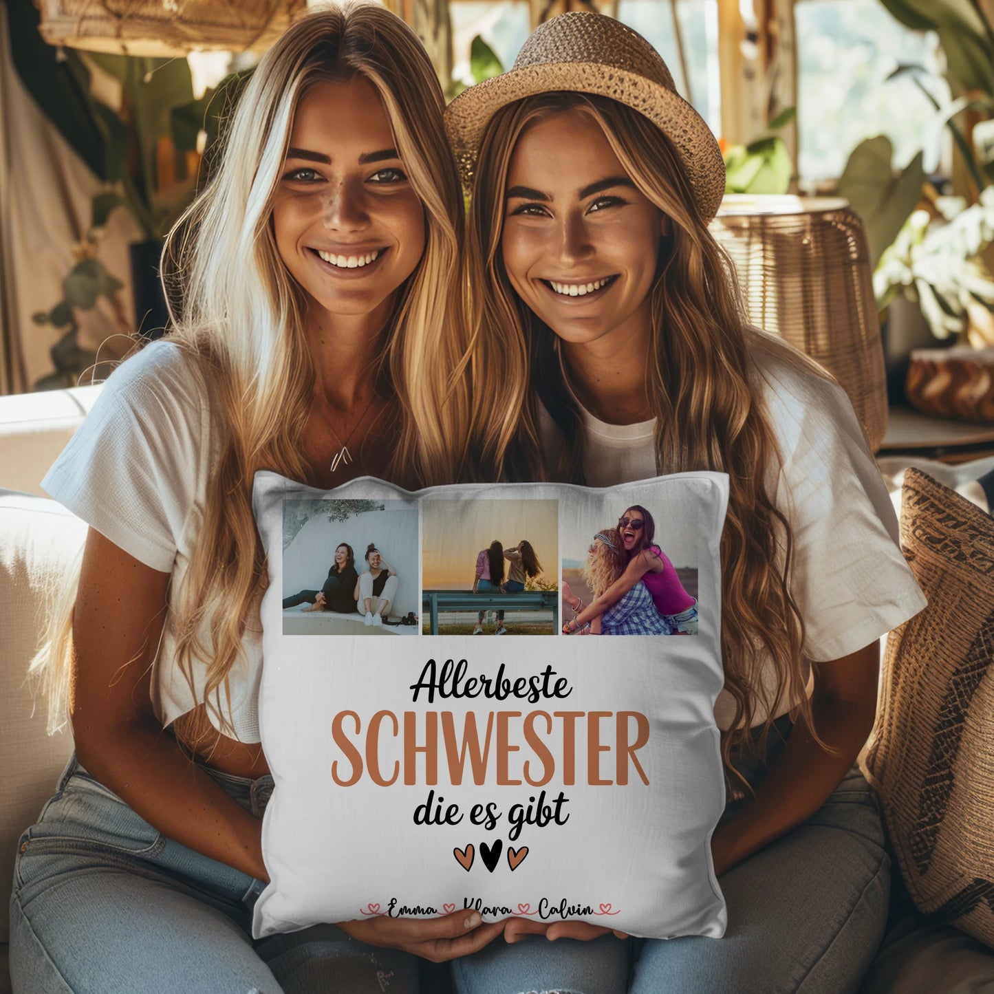 Beste Schwester Kissen Fotocollage für Schwester Allerbeste Schwester Die Es Gibt 3