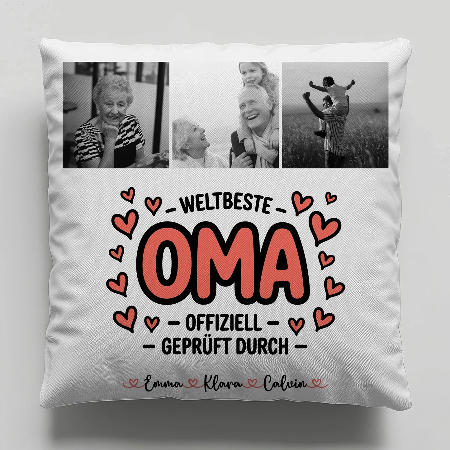 Fotokissen Für Oma mit Fotocollage Oma Weltbeste Oma Offiziell Geprüft Durch 6