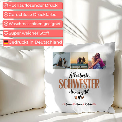 Beste Schwester Kissen Fotocollage für Schwester Allerbeste Schwester Die Es Gibt
