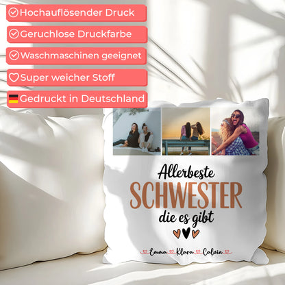 Beste Schwester Kissen Fotocollage für Schwester Allerbeste Schwester Die Es Gibt 7