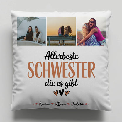 Beste Schwester Kissen Fotocollage für Schwester Allerbeste Schwester Die Es Gibt 1