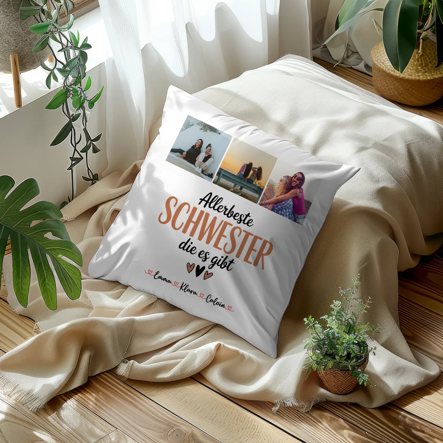 Beste Schwester Kissen Fotocollage für Schwester Allerbeste Schwester Die Es Gibt