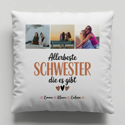 Beste Schwester Kissen Fotocollage für Schwester Allerbeste Schwester Die Es Gibt