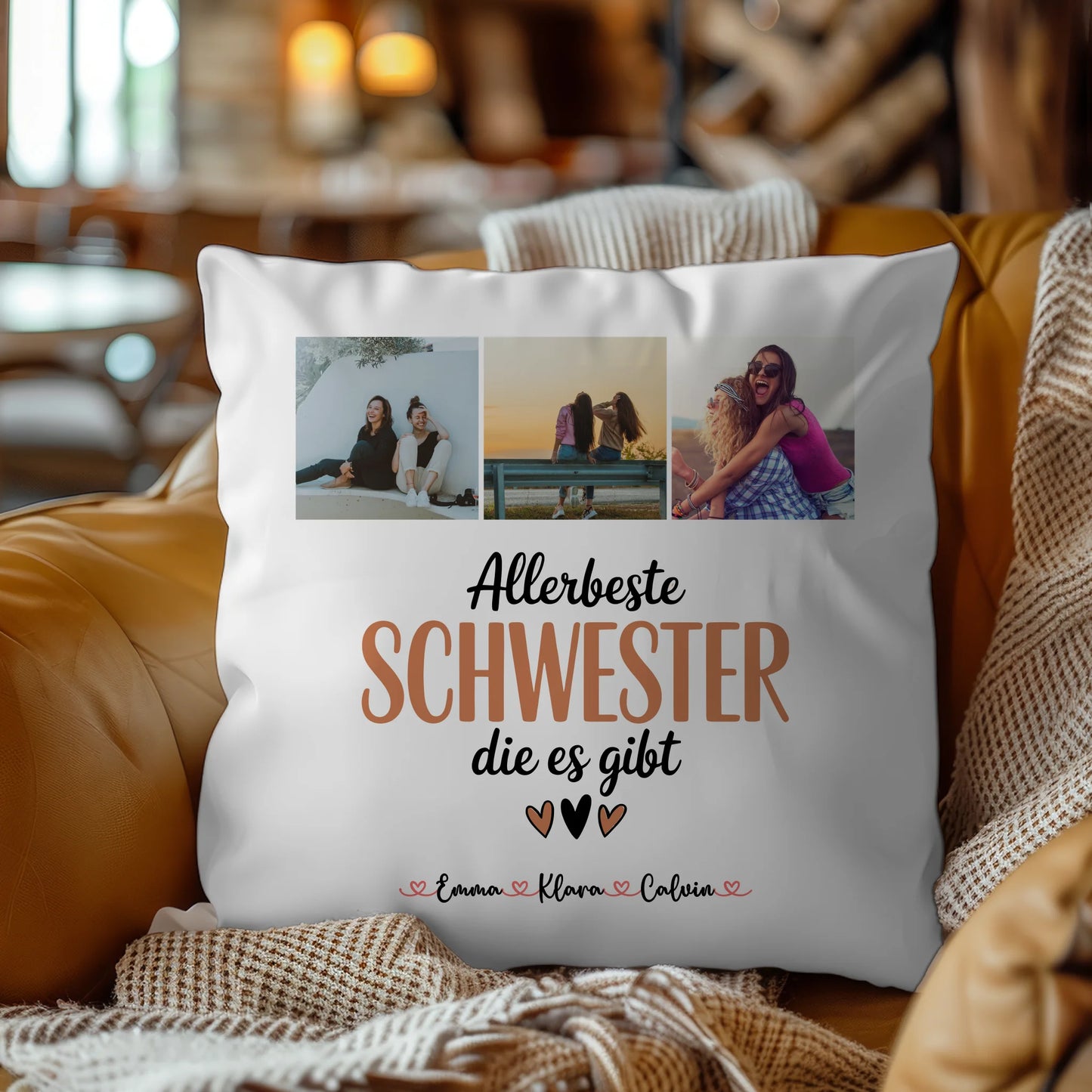 Beste Schwester Kissen Fotocollage für Schwester Allerbeste Schwester Die Es Gibt