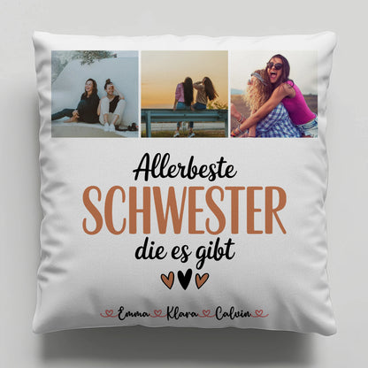 Beste Schwester Kissen Fotocollage für Schwester Allerbeste Schwester Die Es Gibt 6