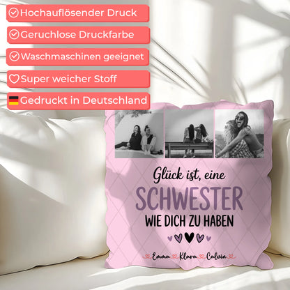 Beste Schwester Kissen Schwester Fotocollage Glück Ist eine Schwester Wie Dich Zu Haben 7