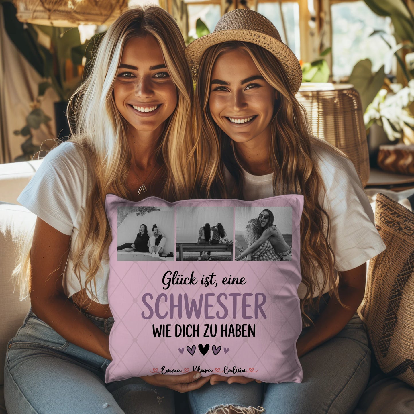 Beste Schwester Kissen Schwester Fotocollage Glück Ist eine Schwester Wie Dich Zu Haben 8