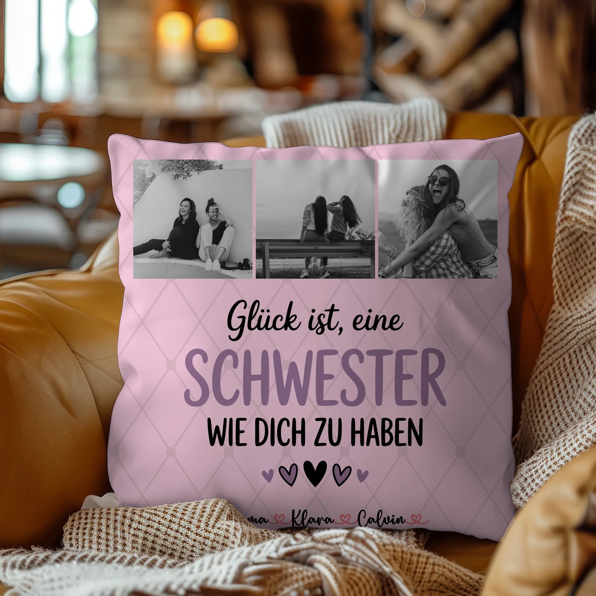 Beste Schwester Kissen Schwester Fotocollage Glück Ist eine Schwester Wie Dich Zu Haben 4