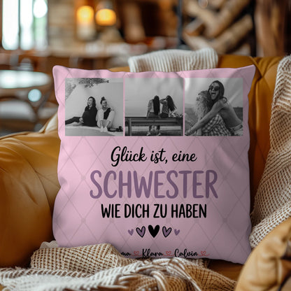 Beste Schwester Kissen Schwester Fotocollage Glück Ist eine Schwester Wie Dich Zu Haben 4