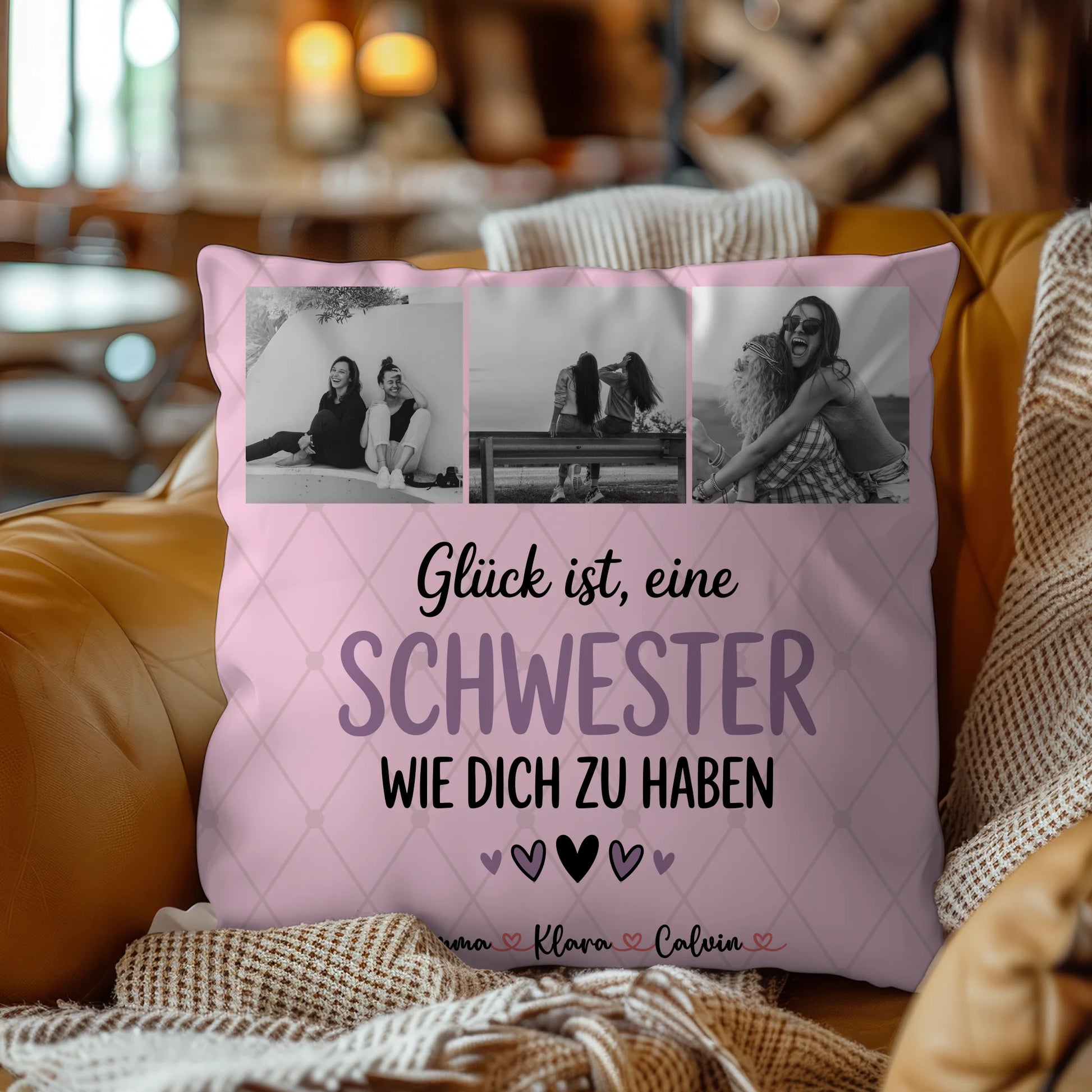Beste Schwester Kissen Schwester Fotocollage Glück Ist eine Schwester Wie Dich Zu Haben 9