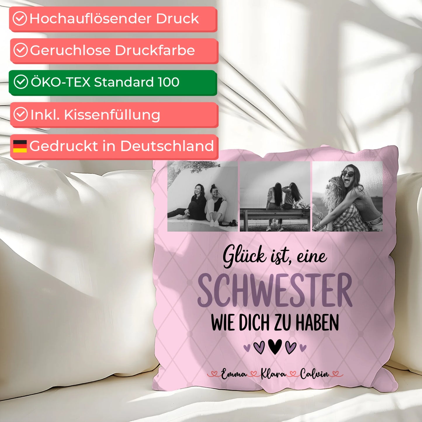 Beste Schwester Kissen Schwester Fotocollage Glück Ist eine Schwester Wie Dich Zu Haben 2