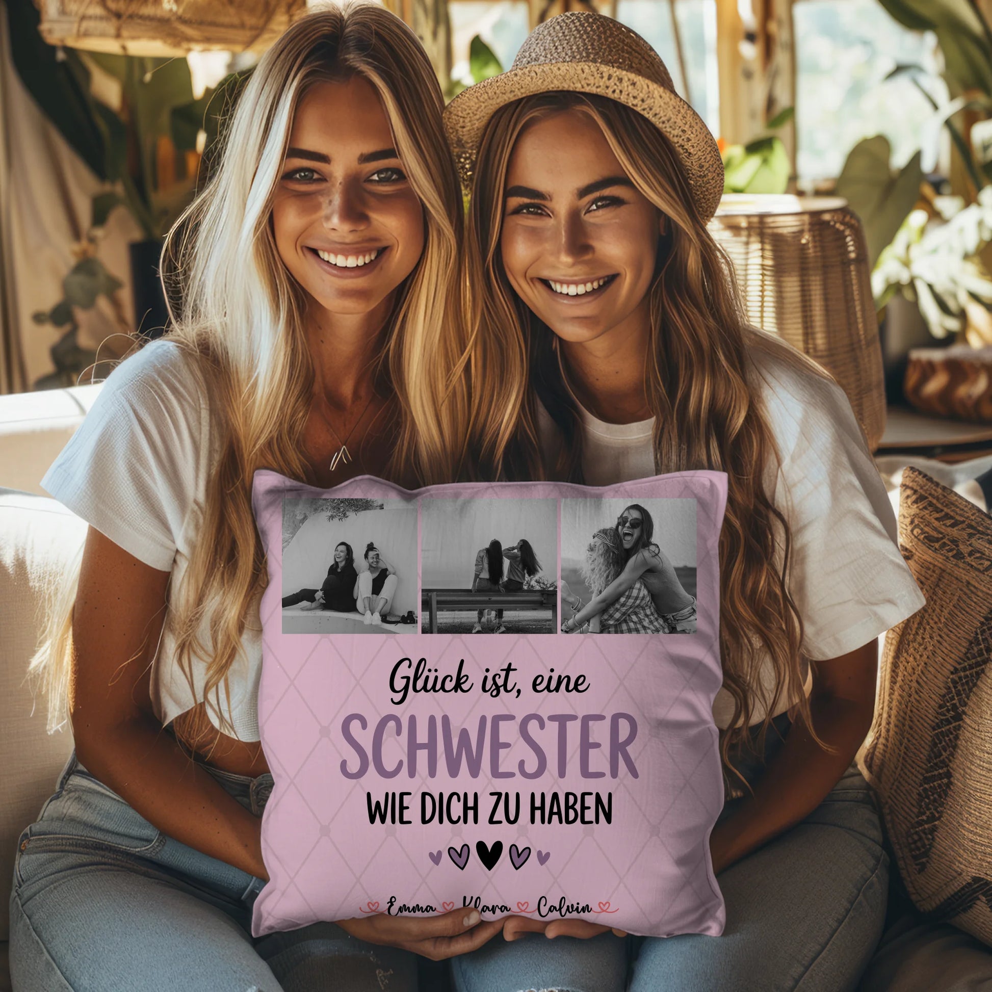 Beste Schwester Kissen Schwester Fotocollage Glück Ist eine Schwester Wie Dich Zu Haben 3