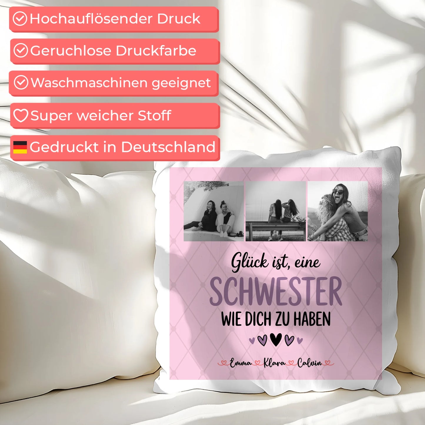 Beste Schwester Kissen Schwester Fotocollage Glück Ist eine Schwester Wie Dich Zu Haben