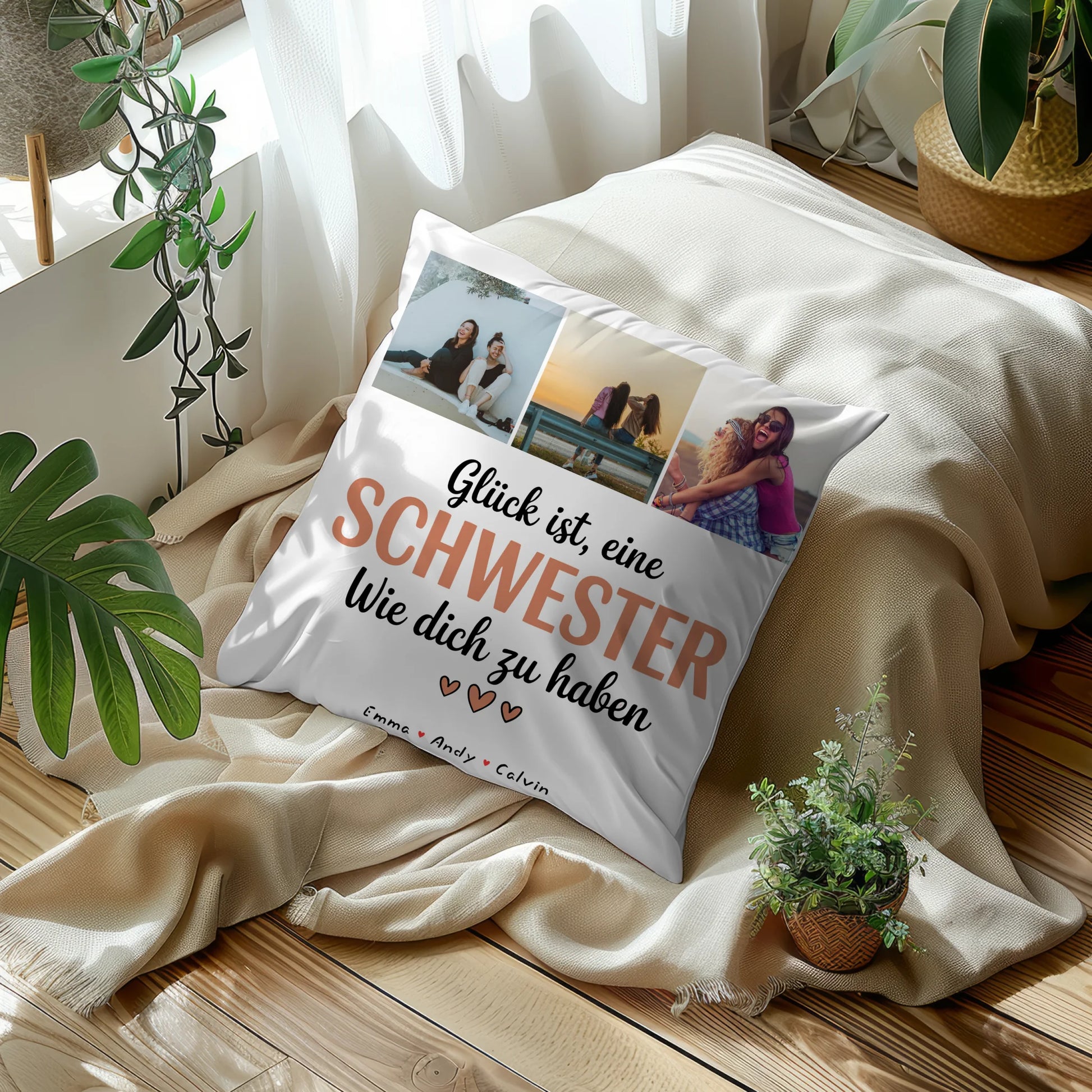Kissen Mit Spruch Schwester Geschenk Fotocollage Schwester Glück Ist eine Schwester Wie Dich Zu Haben 10
