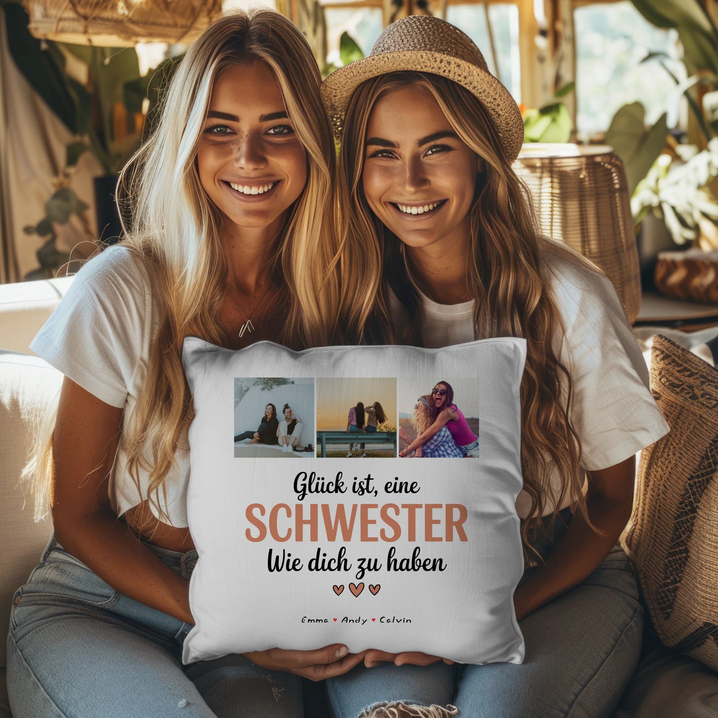 Kissen Mit Spruch Schwester Geschenk Fotocollage Schwester Glück Ist eine Schwester Wie Dich Zu Haben