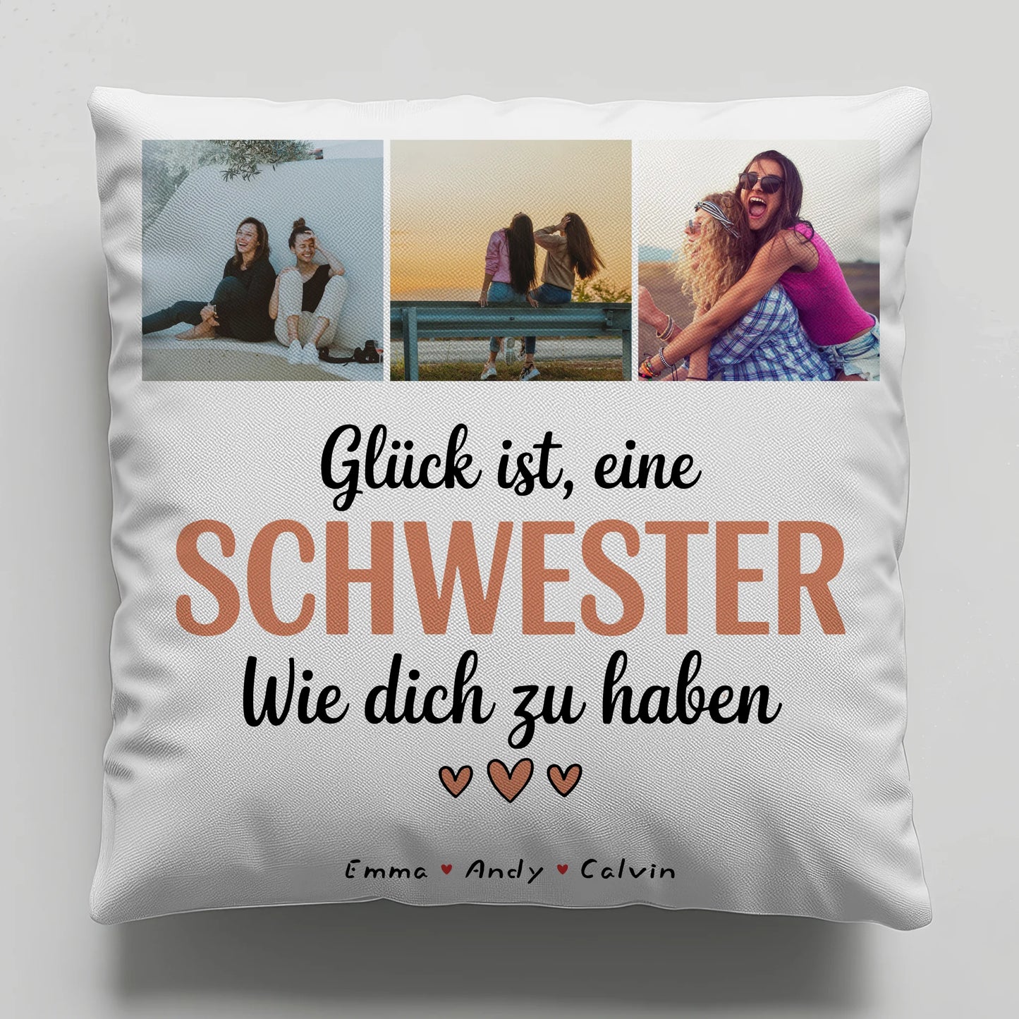 Kissen Mit Spruch Schwester Geschenk Fotocollage Schwester Glück Ist eine Schwester Wie Dich Zu Haben 6
