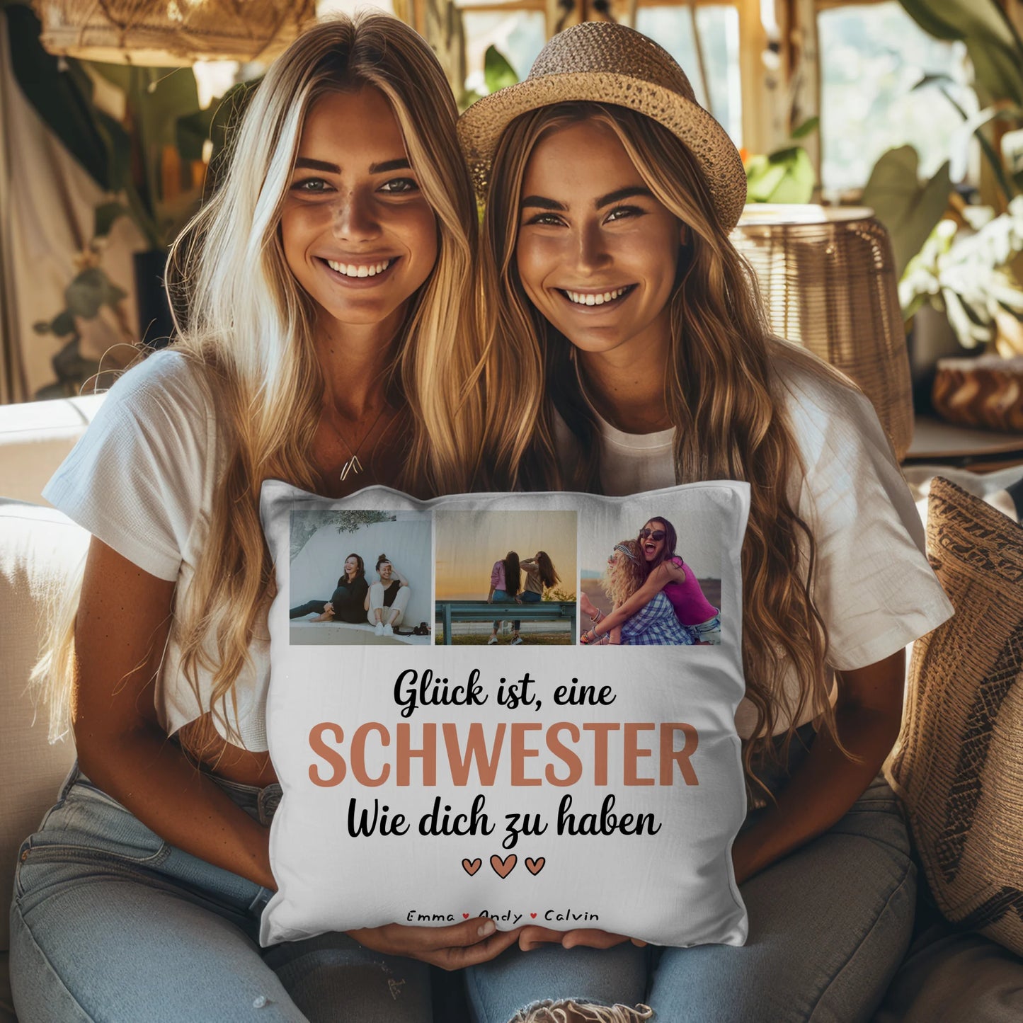 Kissen Mit Spruch Schwester Geschenk Fotocollage Schwester Glück Ist eine Schwester Wie Dich Zu Haben 8
