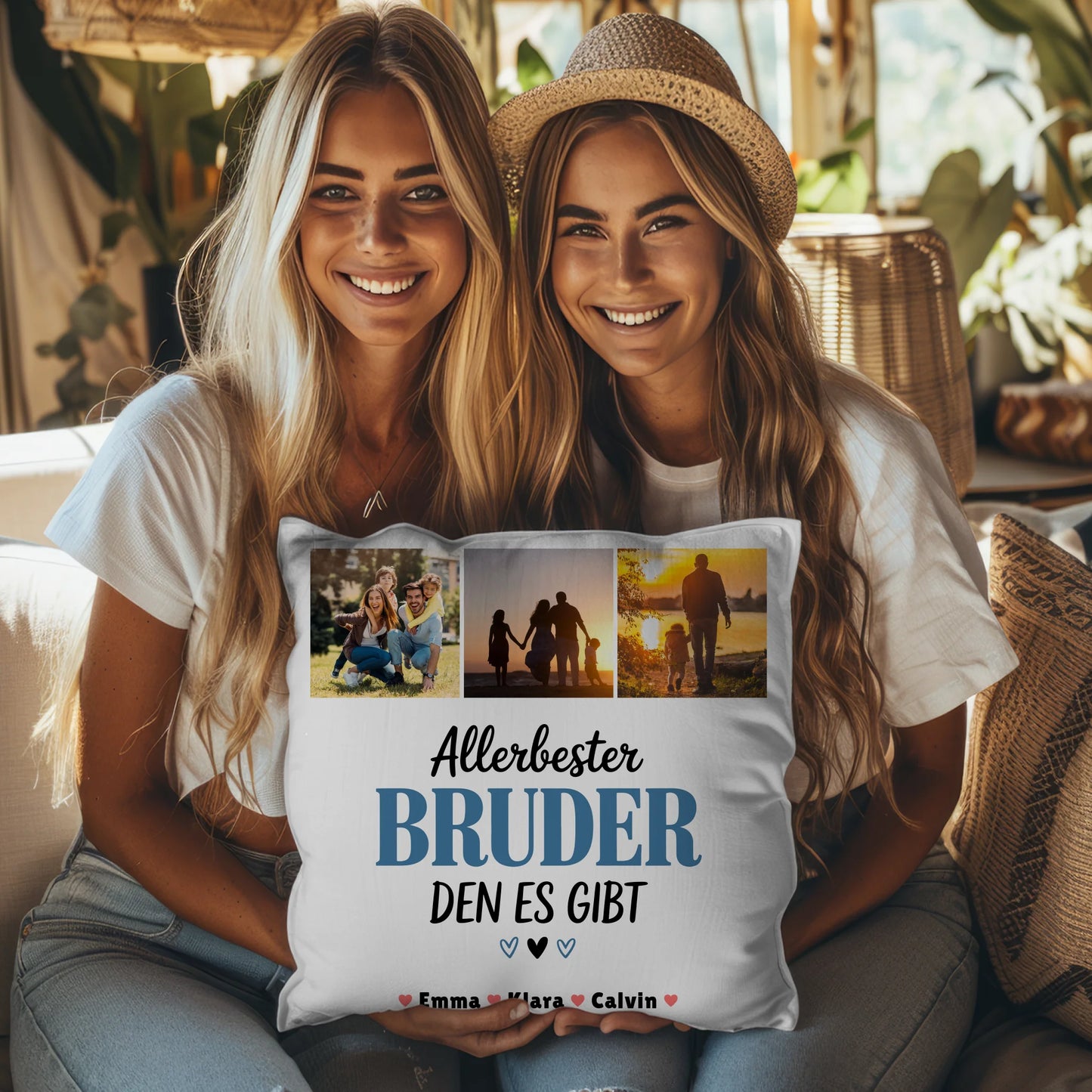 Personalisiertes Kissen Bester Bruder Geschenk Fotocollage Bruder Allerbester Bruder Den Es Gibt 3