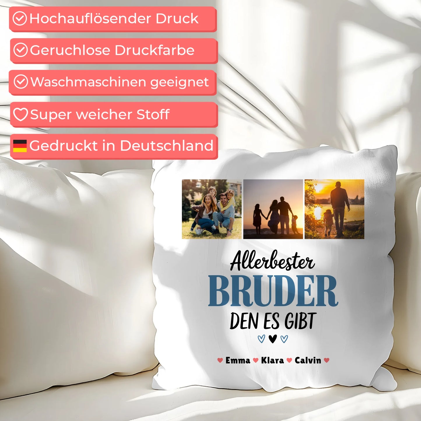 Personalisiertes Kissen Bester Bruder Geschenk Fotocollage Bruder Allerbester Bruder Den Es Gibt